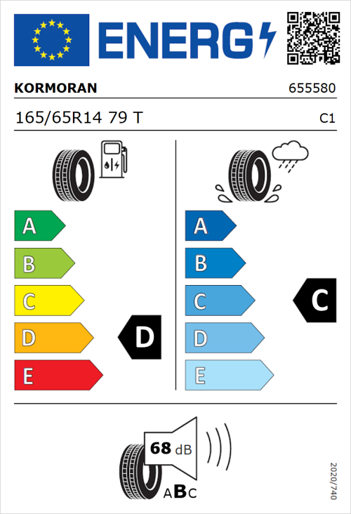 Tyre Label for Kormoran Road 165/65R14 79T