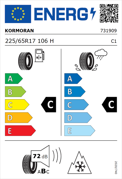 Tyre Label for Kormoran SUV Snow 225/65R17 106H